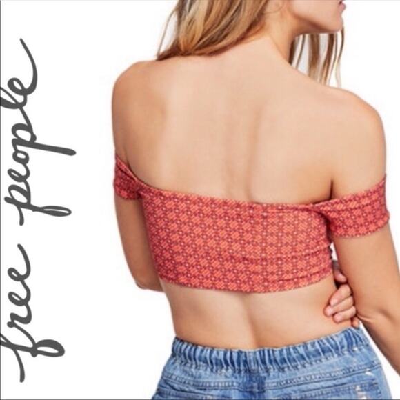 Free People Lucky Now Brami Vermillionette Combo Cropped Top Small - Picture 3 of 11